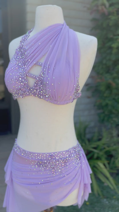 Lavender Two-Piece Lyrical Dance Costume, Adult X-Small/Small